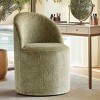 Upholstered Vanity Chair with Casters, Armless Chenille Makeup Chair with Wheels for Bedroom or Dressing Table-Maison Boucle - 2 of 4