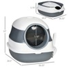 VisioGear Covered Litter Box, Litter Box with Lid, Scoop Enclosed Drawer for Cats, Grey & White, 20.5"*16.3"*15" - 3 of 4