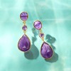 Ross-Simons 24.50 ct. t.w. Amethyst Drop Earrings in 18kt Gold Over Sterling - 3 of 4
