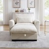 Corduroy Arm Chair and Storage Ottoman Set, Deep Seat Single Sofa Chair with Waist Pillow for Living Room or Bedroom - Koiai - 2 of 4