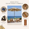 LAGarden Boho 32 LED 9Ft Wood Market Patio Umbrella with Solar Lights - 4 of 4