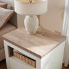 Gulches Farmhouse Rustic Nightstand with 2 Drawers & Open Compartment,Metal Slides Handles, Antique White Side Table for Bedroom Living Room - 4 of 4