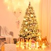 Tangkula Artificial Hinged Christmas Pines Tree Snow Flocked Decoration Tree - 2 of 4