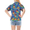 LA LEELA Women's Button Down Blouses Summer Party Blouse Shirt Floral Colourful Blouses Short Sleeve Dress Shirts Hawaiian T Shirt - 3 of 4