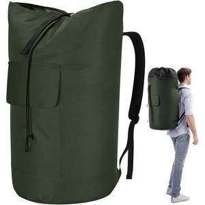 115L Laundry Backpack, Padded Shoulder Strap, Sturdy Hanging Dorm Laundromat Bag - 1 of 4