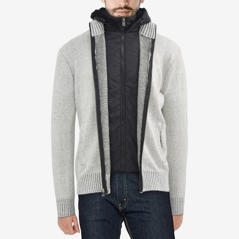 Mens lined discount zip up cardigan