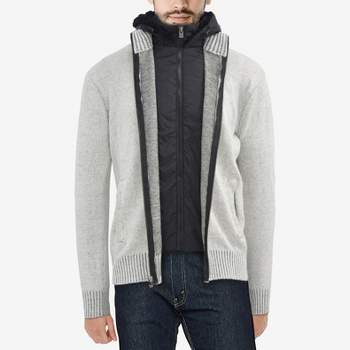 X RAY Men's Full Zip Cardigan Sweater, Casual Classic Fit Long Sleeve Knitted Zip Up Jacket for Fall & Winter