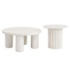 CAVINAS Set of 2 Cream Style Nesting Coffee Tables for Living Room,Irregular Center Table with Side Table,Living Room Furniture - 3 of 4
