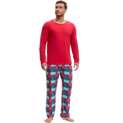 INSPIRE CHIC Men's Sleepwear Long Sleeve Tops and Pants Plaid Family Pajamas Set