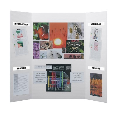 White Corrugated Tri-Fold Presentation Board, 48" x 36", Set of 10