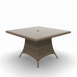 Universal 48 in Square Dining Table Only with Tempered Glass Outdoor Furniture, 48 in L x 48 in W x 30 in H - 1 of 4