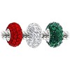 Sterling Silver Christmas Dangle Charm Set - Red & Green Crystal Sparkle Beads for Bracelets - 2 of 4