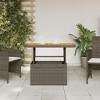 vidaXL Patio Table Gray 35.4 In.x21.7 In.x28 In. Poly Rattan and Acacia Wood - 3 of 4