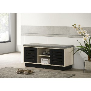 NicBex Ottoman Bench Modern Boucle Entryway Bench with Sliding Shelf and Wooden Legs for Living Room, Bedroom, Entryway - 1 of 4