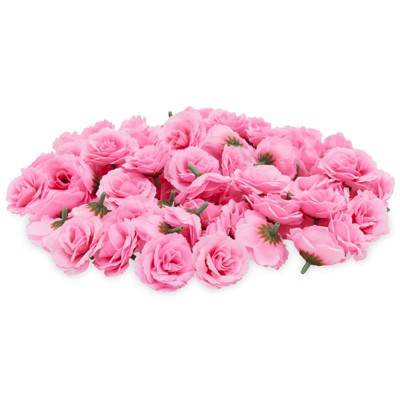 Bright Creations 75 Pack Mini Hot Pink Artificial Silk Flower Heads for Arts and Crafts, Decorations (2 in)