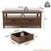 Farmhouse Coffee Table with Drawers, 47.2" Center Table Rustic Coffee Tables - 2 of 4