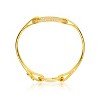 Guili Sterling Silver 14K Gold Plated Clear Cubic Zirconia Bangle Bracelet, Luxurious and Sparkling Design for Timeless Elegance and Glamour - 2 of 3
