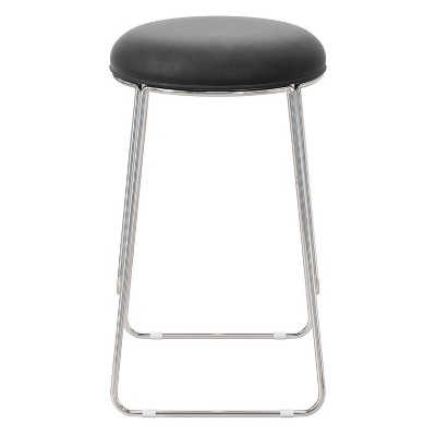 Southlake Black Vinyl Backless Metal Counter Stool with Chrome Frame