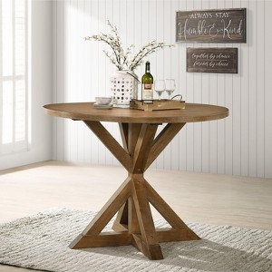 Roundhill Furniture Windvale Cross-Buck Base Counter Height Dining Table - 1 of 4