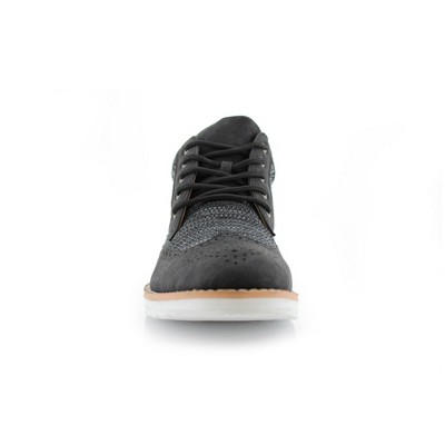 Polar Fox Mens Colbert MPX506059 Mid-Top Knitted Wing-Tip Sneaker Boots, in Black, Size 7 — фото 3