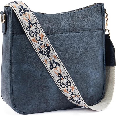 Crossbody Bags for Women Trendy Vegan Leather Hobo Purses Shoulder Handbags With Wide Shoulder Strap