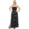 LA LEELA Women's Tube Dress Flowy Maxi Top One Size Raven Floral - 3 of 4