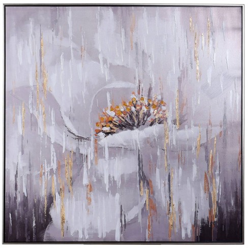 Melting Bloom Hand Embellished Framed Floral Canvas Art Yellow