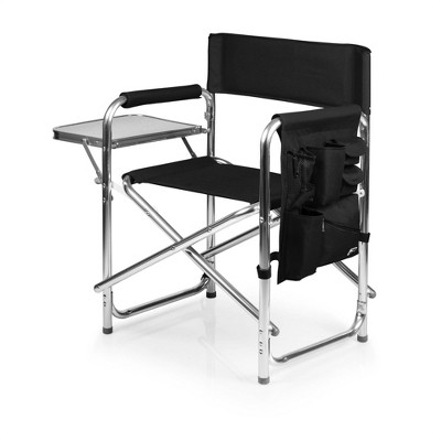 Picnic Time Sports Chair with Table and Pockets - Black
