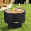 26" Portable Smokeless Wood Fire Pit w/ Poker, Ash Pan, Lid & Weatherproof Cover - Outdoor Camping, Patio, Backyard Fire Pit - 3 of 4