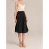A-Line Swing Skirt for Women, High Elastic Waist Pleated Chiffon Midi Black - 3 of 4