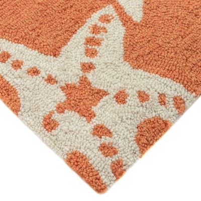 Liora Manne Capri Starfish Indoor/Outdoor Rug Coral 2' x 8'