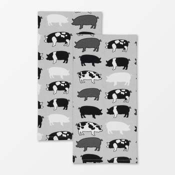 2pk Designer Pigs Print Towel - MU Kitchen