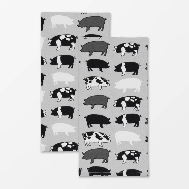 2pk Designer Pigs Print Towel - MU Kitchen, 1 of 4