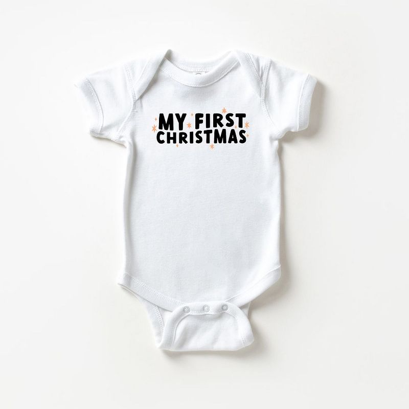 The Juniper Shop My First Christmas Stars Baby Bodysuit, 1 of 3