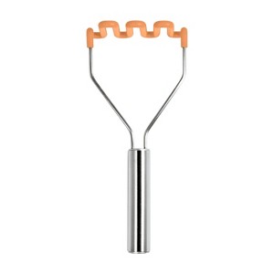 Tovolo Stainless Steel Handled Potato Masher Apricot Orange: Silicone & Stainless Steel, Hand Wash, 14.1" Length - 1 of 4