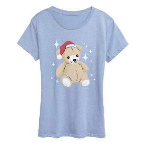 Women's - Instant Message - Christmas Teddy Bear Short Sleeve Graphic T-Shirt - 1 of 4