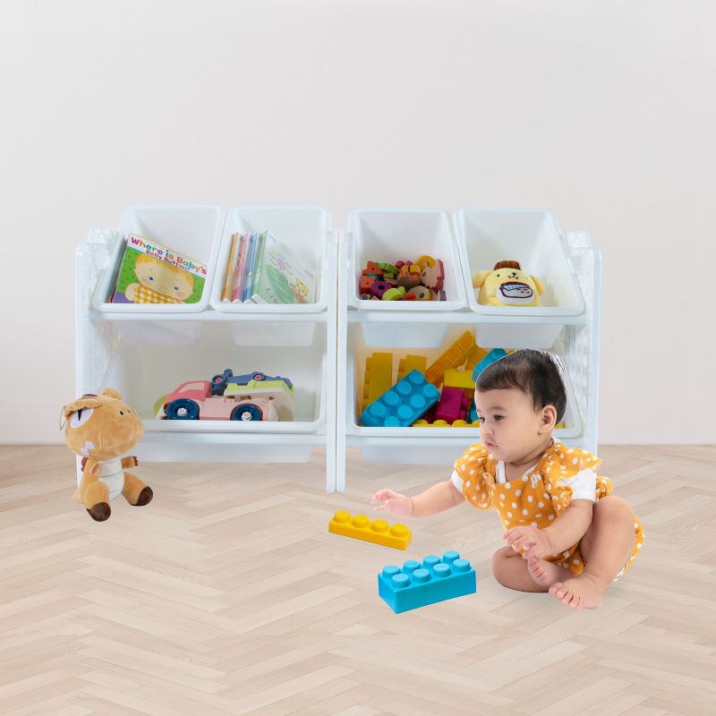 UNiPLAY Toy Organizer With 6 Removable Storage Bins and Block Play Panel, Multi-Size Bin Organizer, 4 of 10