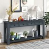 PAGED Modern Console Table with 4 Storage Drawers and Bottom Shelf, 63 inch Rectangle Entryway Table for Living Room,Hallway - 2 of 4