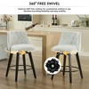 Resenkos Counter Bar Stools, Counter Stool,Modern Linen Fabric Bar Stools with Button-Tufted Backrest,Set of 2, White - 2 of 4