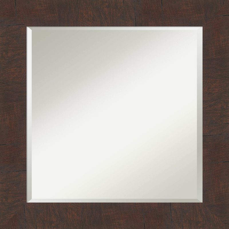 25&#34; x 25&#34; Wildwood Framed Wall Mirror Brown - Amanti Art, 1 of 8