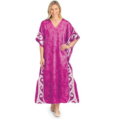 Collections Etc Side Border Print Caftan