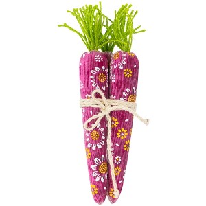 Northlight Bundled Floral Easter Carrots Decoration - 10.25" - 1 of 4