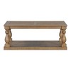 Vintage Coffee Table with Artistic Vase Column Legs and Luxurious Pine Veneer for Living Room or Study Room - 3 of 4