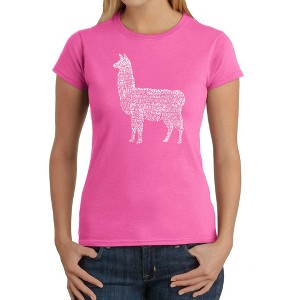 LA Pop Art Women's Word Art T-Shirt - Llama Mama - 1 of 4