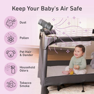 PureBaby Portable Gray HEPA Air Purifier with Adjustable Clamp