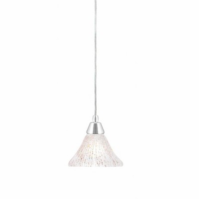 Toltec Lighting Any 1 - Light Pendant in  Chrome with 7" Frosted Crystal Shade