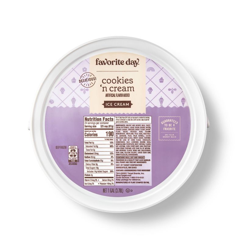 Cookies n&#39; Cream Ice Cream - 128oz - Favorite Day&#8482;, 1 of 5