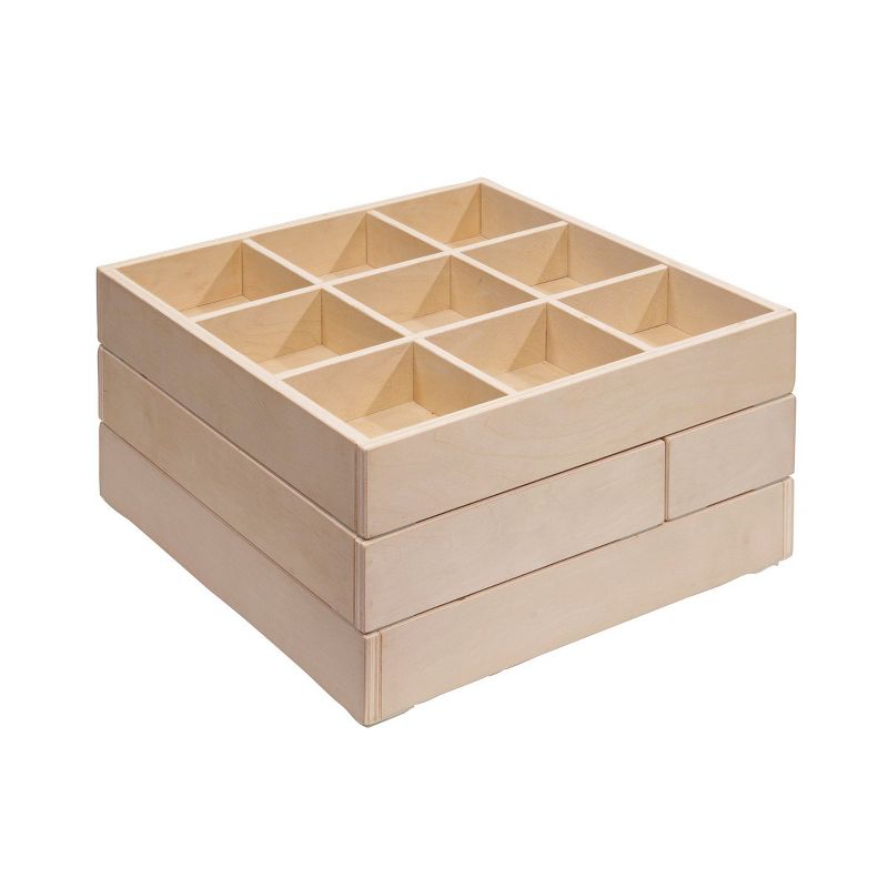 Kaplan Early Learning Loose Parts Stacking Wooden Trays - Set of 4, 1 of 3