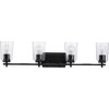 Progress Lighting Adley 4-Light Bath Vanity in Black with Clear Glass Shades - 2 of 4