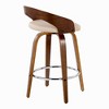 26" Faux Leather Mid-Century Modern Counter Stool with Swivel and Bent Wood Legs with Metal Footrest for Kitchen Island or Home Bar, Set of 2 - 4 of 4